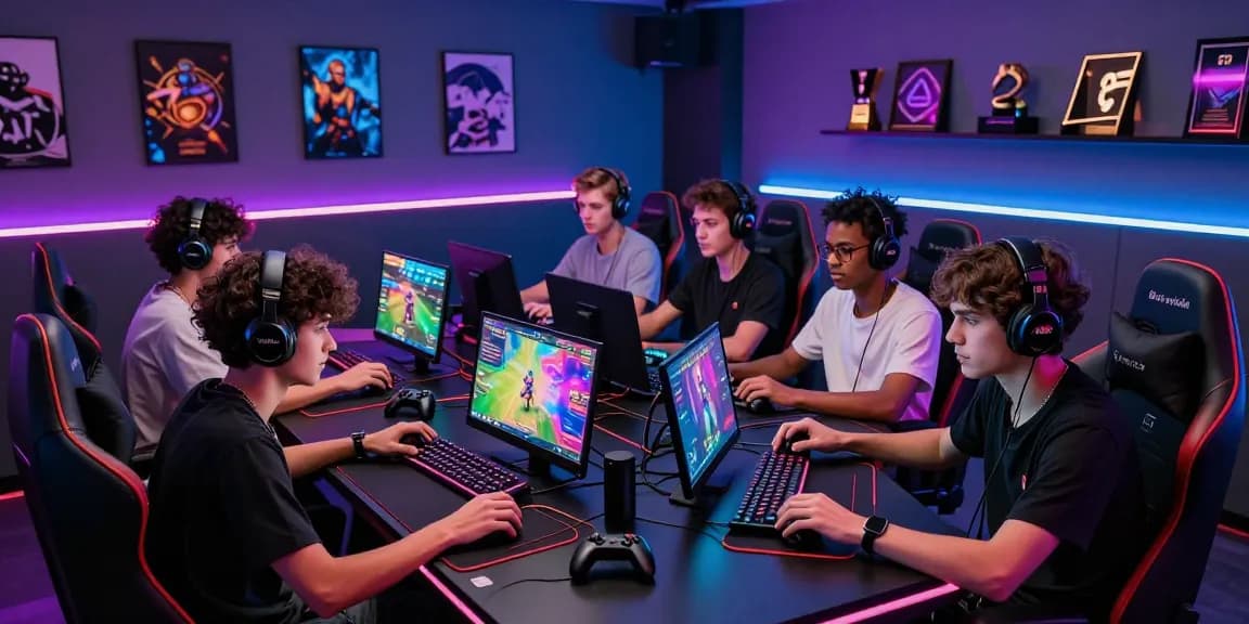 Exciting gaming scene showcasing friends enjoying iwin games in a modern, vibrant setup.