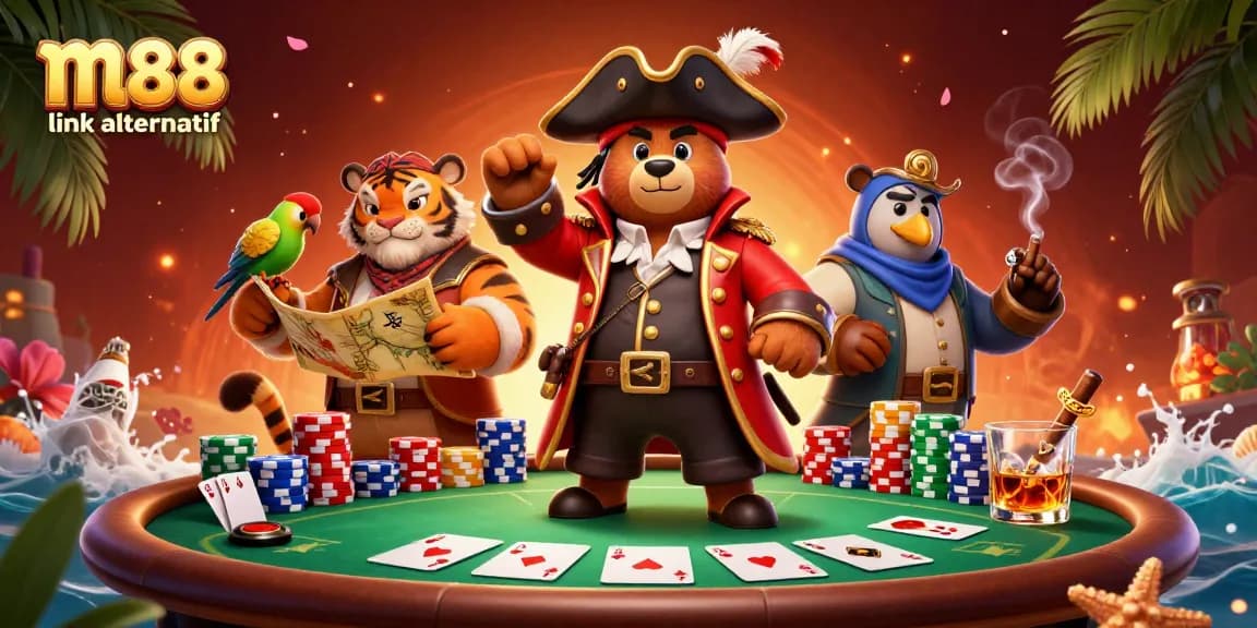 Experience thrilling betting action at m88 link alternatif with vibrant 3D characters and casino elements.
