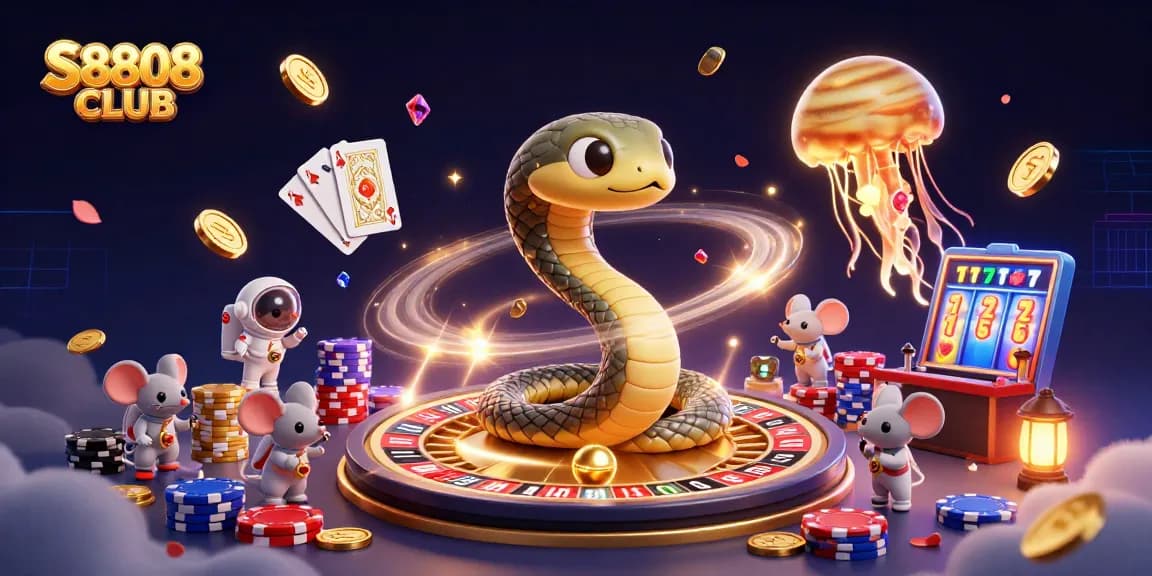 Engage in thrilling bets at S8808 CLUB with vibrant 3D casino elements and dynamic gameplay.