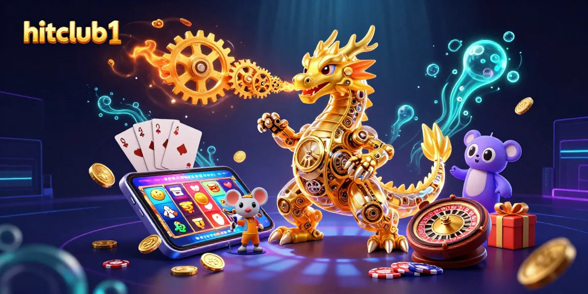 Experience high-stakes gameplay at hitclub1 featuring a dynamic 3D dragon and casino elements.