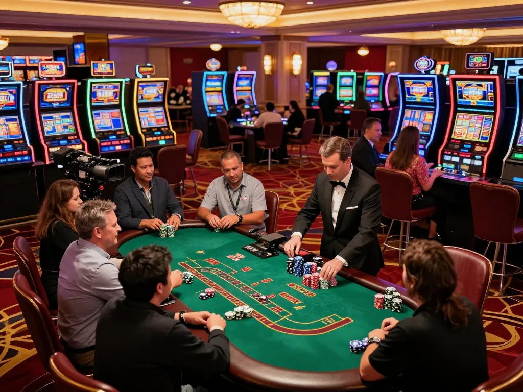 Players enjoying blackjack at a luxurious casino, showcasing the immersive rik vip gaming experience.