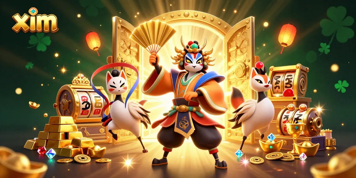 Engage with the thrilling world of gambling at xim, featuring kabuki warriors and dazzling slot elements.