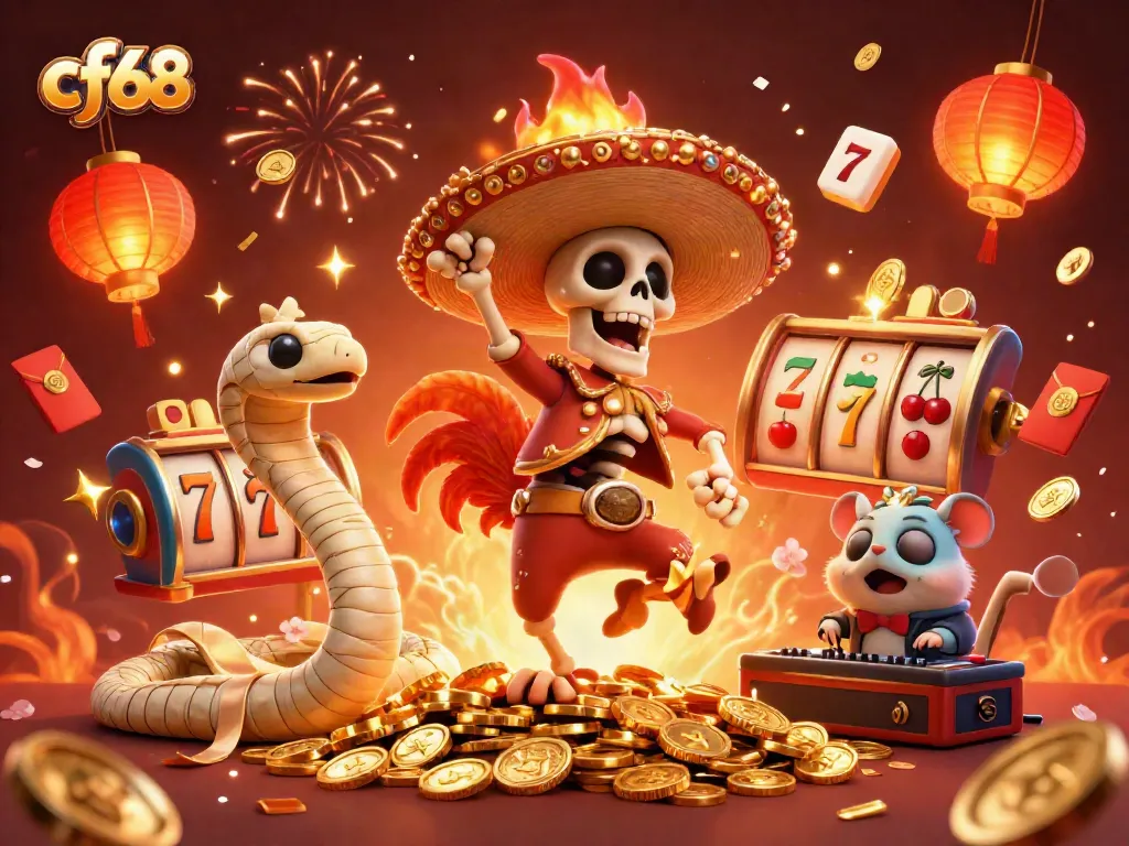 Win big with cf68 in this vibrant casino scene featuring a festive celebration of fortune.