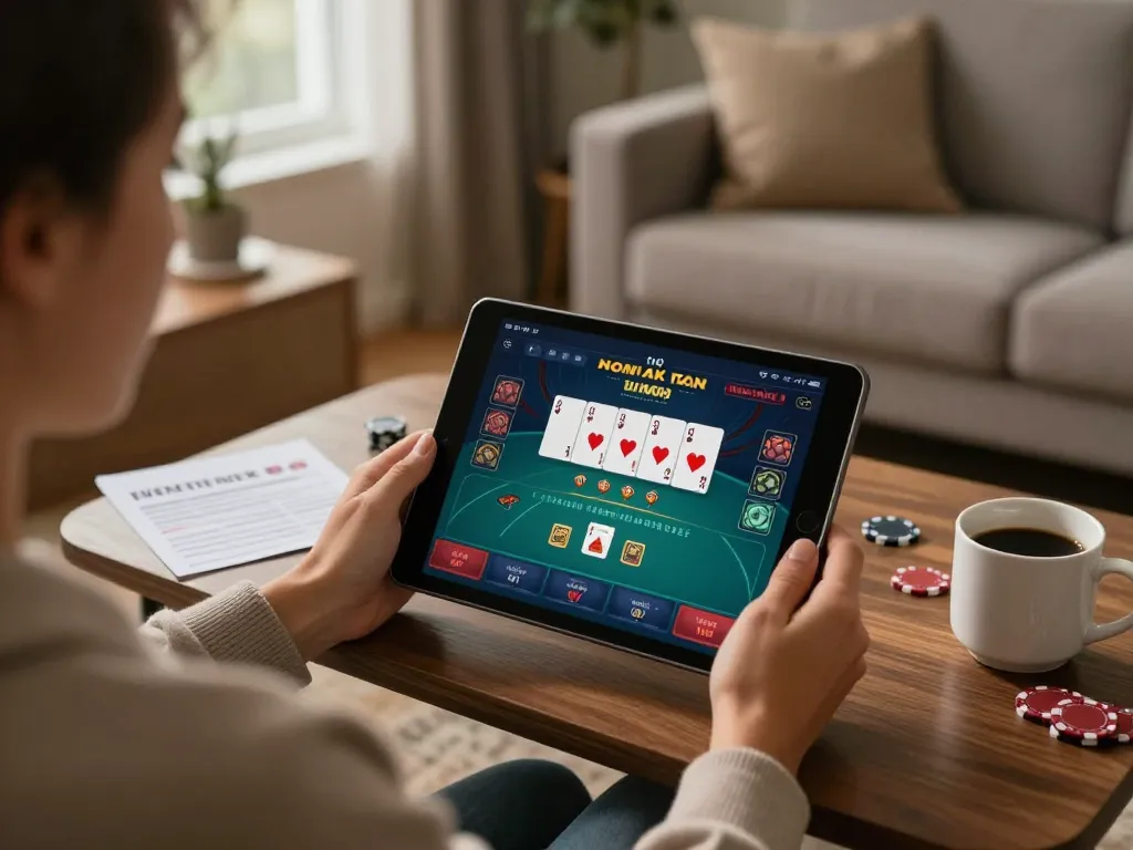 Experience the thrill of casino games with the download Winbox app on your tablet in a cozy setting.