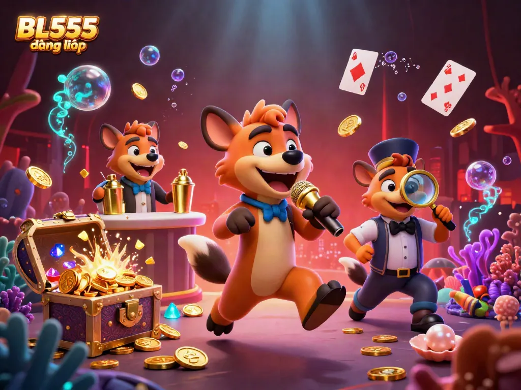 Experience the excitement of BL555 đăng nhập with hyenas running a vibrant comedy casino club.
