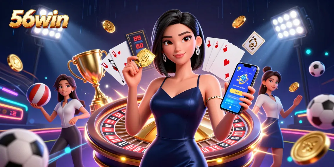 Place bets at 56win with excitement and confidence amidst dynamic sports and casino elements.