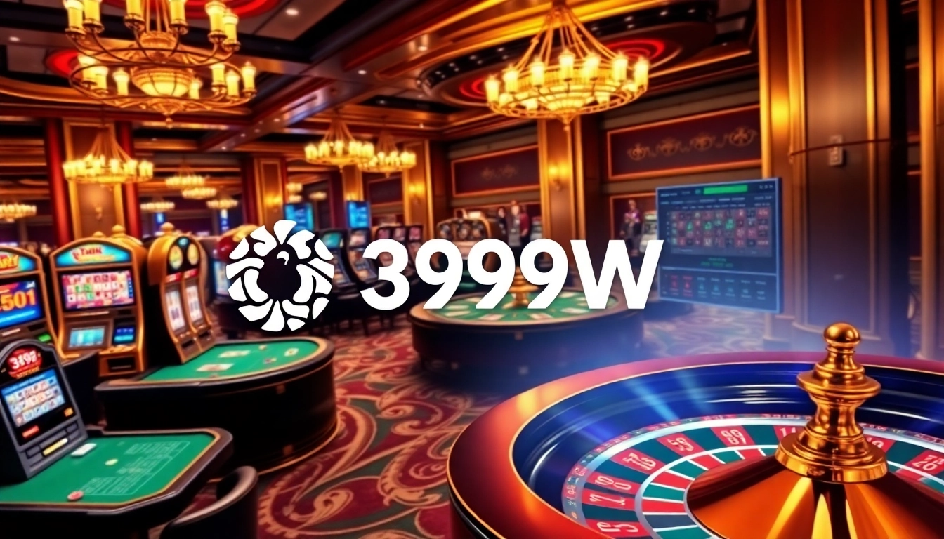 Experience the thrilling atmosphere of 399W with vibrant gambling activities and luxury casino elements.