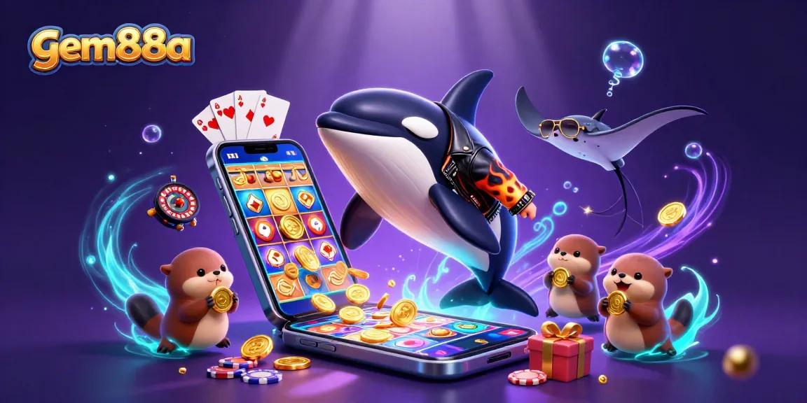 Join gem88a's thrilling underwater casino adventure with vibrant sea creature characters and exciting games.