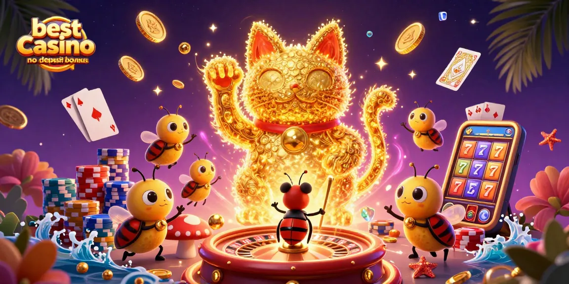 Experience the thrill of the best casino no deposit bonuses with animated casino elements and symbols.