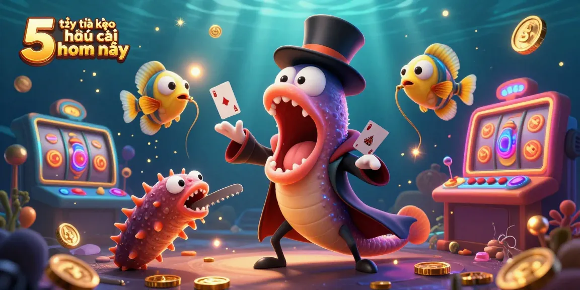 Bet on tỷ lệ kèo nhà cái 5 hôm nay with vibrant casino elements in an immersive underwater scene.