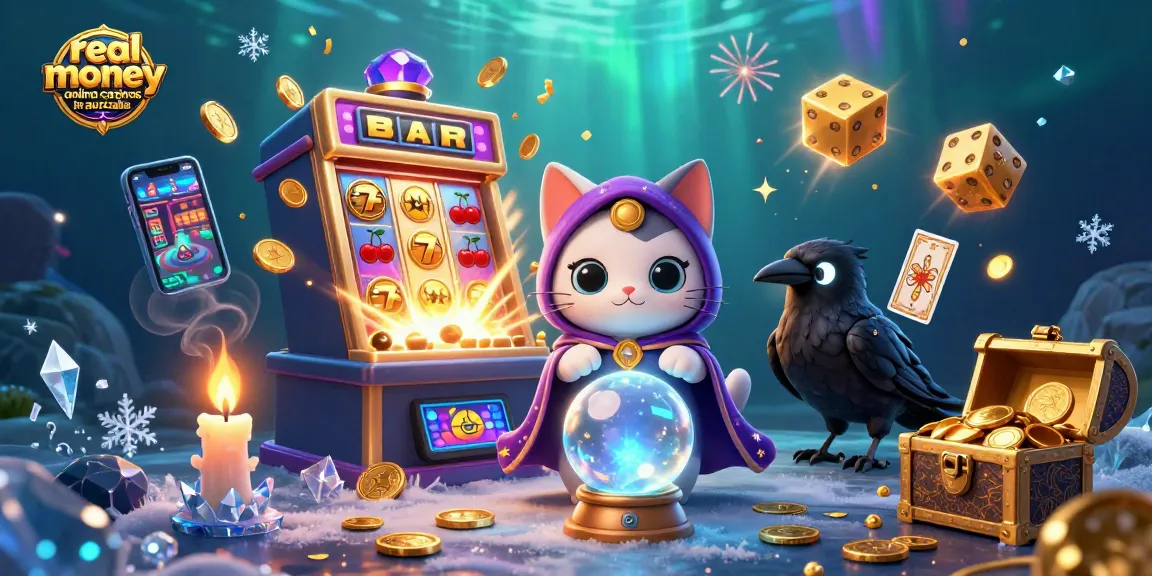 Experience thrilling action at real money online casinos in Australia with exciting slot machines and vibrant casino elements.