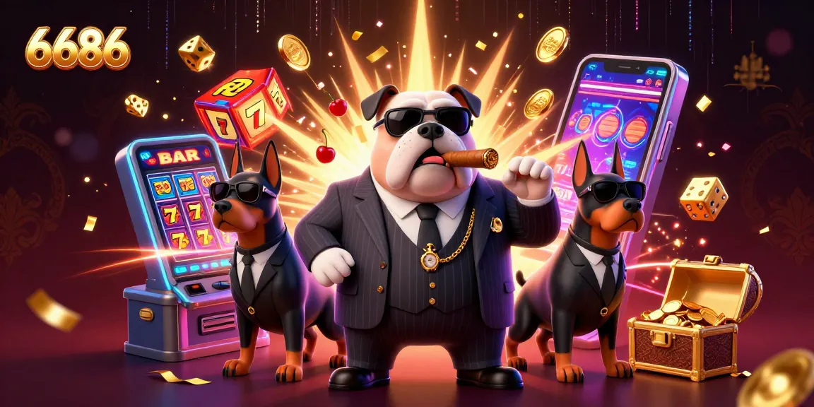 Experience thrilling winnings with 6686 as cartoon mafia characters engage in a jackpot explosion at the casino.