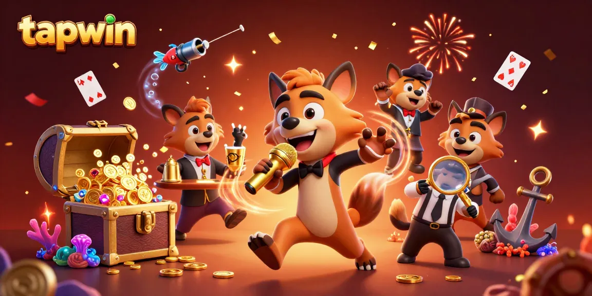 Enjoy tapwin games in this vibrant casino scene featuring hyenas and underwater treasures.