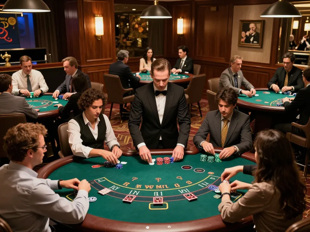 Players engaging in strategic blackjack games at sunwin's luxurious game room, showcasing excitement and skill