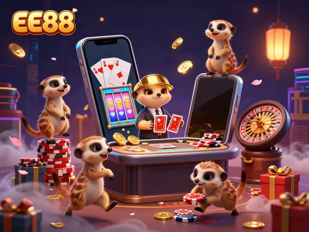 Experience the excitement at EE88 with meerkats managing a colorful casino operation full of games and fun.