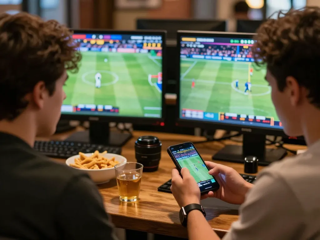 Engaging user watching live scores on smartphone while enjoying Trực tiếp bóng đá socolive in a cozy atmosphere.