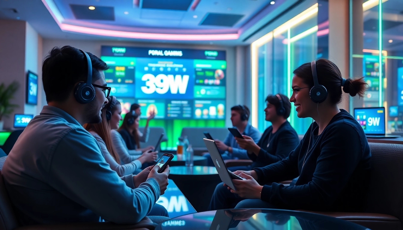 Engaging scene of 399W online betting platform showcasing casual games and user interactions.