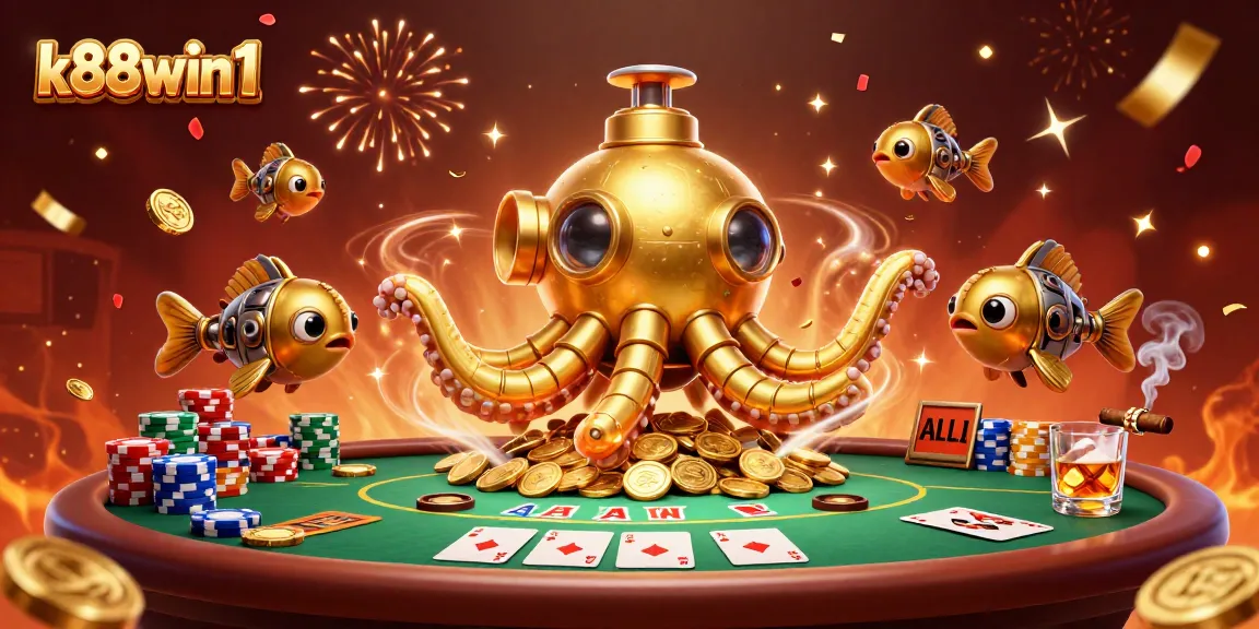 Engage in thrilling games at k88win1 featuring vibrant casino characters amidst sparkling chips and golden coins.