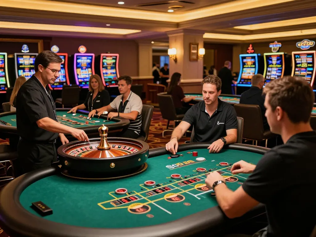 Experience the excitement of live gaming at SC88 Com with players actively engaged around roulette tables.