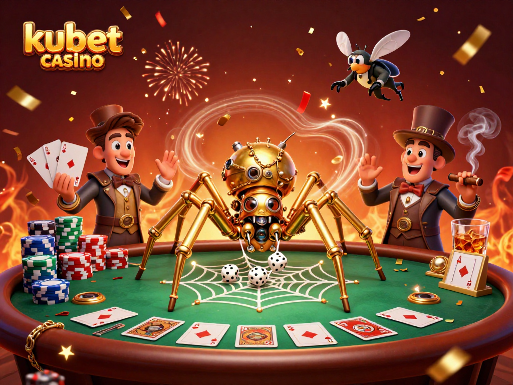 Experience thrilling gameplay at kubet casino with an engaging steampunk-themed illustration.
