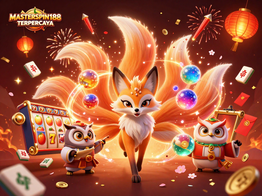 Experience the thrill with MASTERSPIN188 TERPERCAYA in this vibrant casino illustration.