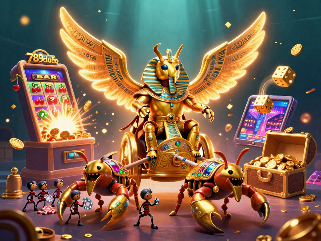 Experience thrilling games with 789clubb's vibrant 3D casino scene featuring colorful characters and dynamic elements.