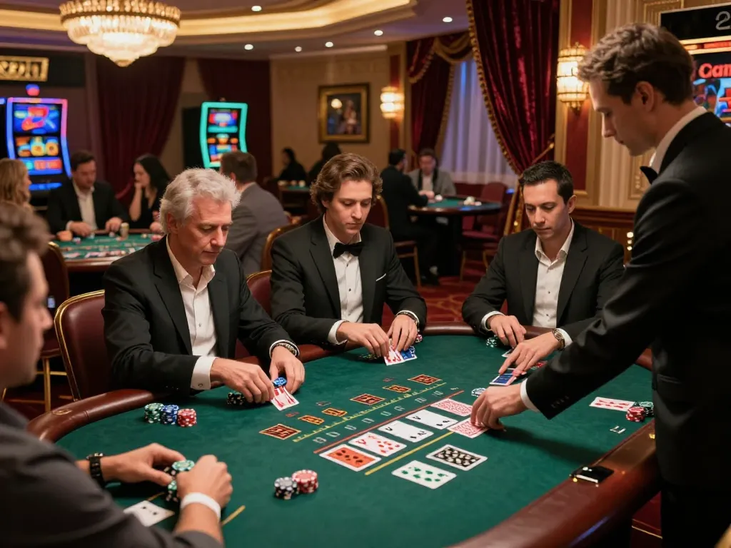 Action at the LC88 blackjack table with players engaged and a professional dealer overseeing bets.