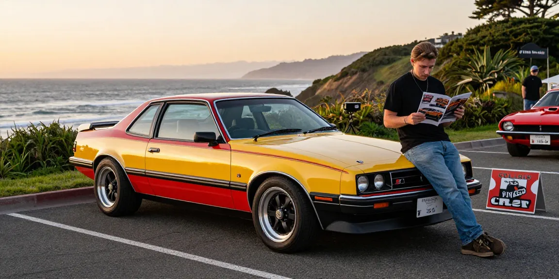 The iconic HSV SV88 parked on a coastal road during sunset, capturing the spirit of classic automotive culture.