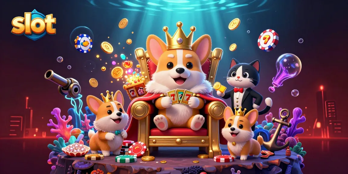 Spin slots with the royal corgi in a vibrant casino adventure filled with treasures and games.