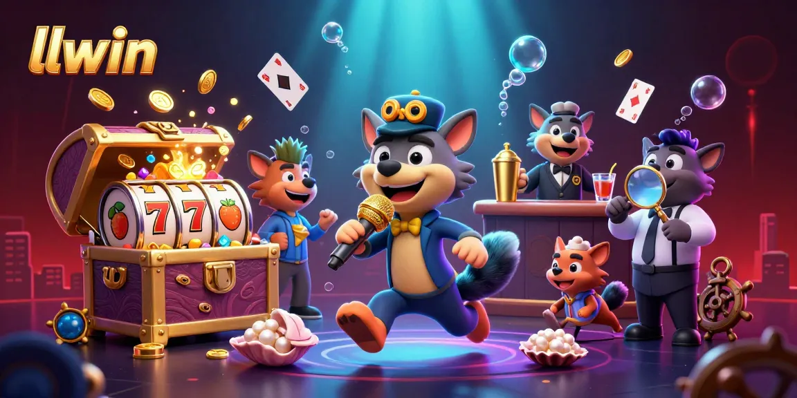 llwin showcases a lively comedy casino scene with hyenas, vivid underwater treasures, and dynamic gaming elements.