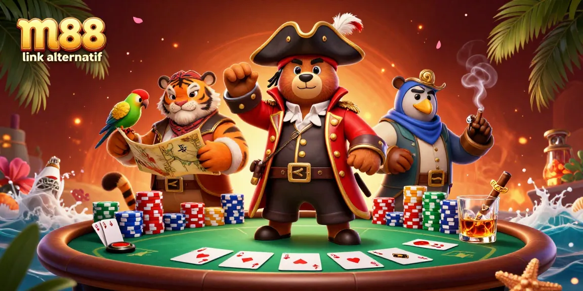 Experience thrilling betting action at m88 link alternatif with vibrant 3D characters and casino elements.