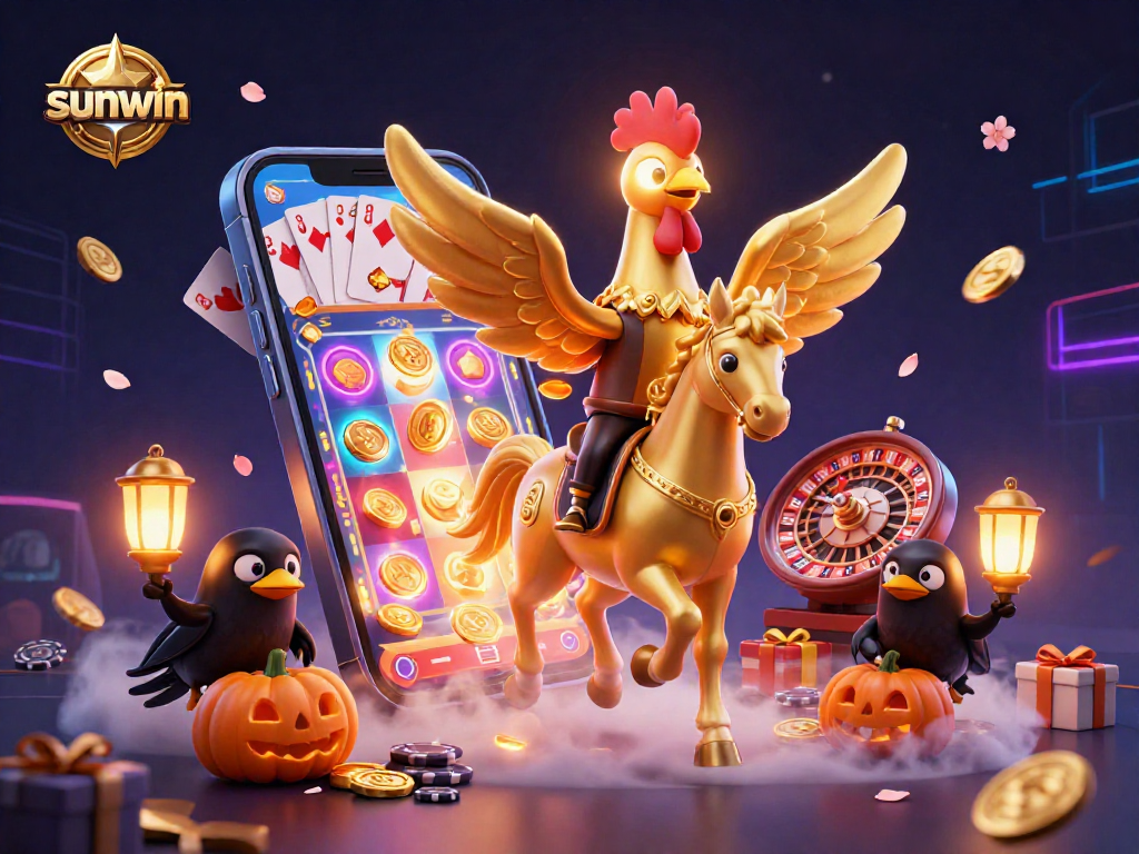 Experience thrilling wins with sunwin's enchanting casino adventures featuring golden rooster and friends.