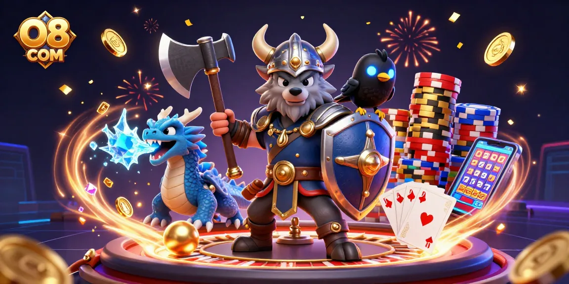 Experience thrilling action at O8 COM with epic characters, dynamic gaming elements, and a festive atmosphere.