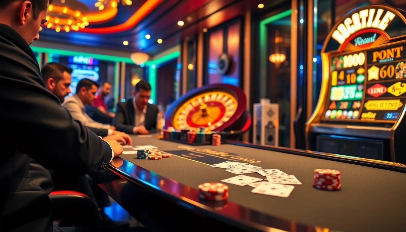 Experience the thrill of blackjack at 68VIP with professional players, vibrant poker chips, and luxe casino ambiance.