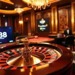 DA88 players engaged in thrilling roulette action at a luxurious online casino.