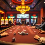 Engaging players at a 789f poker table amid vibrant casino excitement.