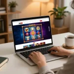 Enjoying online gaming on HI88 platform in a cozy home setting.