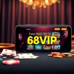 Tải App Nhà Cái 68VIP showcasing a luxurious casino app interface to elevate your gaming experience.