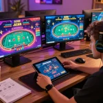 Player engaging with SC88 app for a thrilling online baccarat experience, showcasing strategy notes and gaming interface