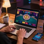 Engaging gameplay on okfun casino app with vibrant roulette interface and strategic notes.