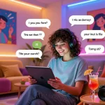 Engaging ai nsfw chat scene with lively AI characters and colorful elements