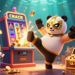 Experience CM88's excitement with a wild scene of a panda wrestler kicking, surrounded by casino elements.