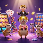 Go88 engages players in a lively 3D casino environment with meerkat characters and vibrant gaming elements.