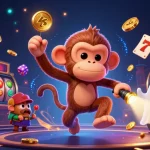Experience the thrill of hit club đổi thưởng with a mischievous poltergeist monkey and ghost-hunter puppy in a vibrant casino scene.