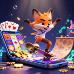 Experience online casino bonuses jokaroom with a vibrant 3D illustration of a fox and rabbit in a gaming environment.