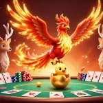 Experience thrilling action at 789WIN with a vibrant casino scene featuring a phoenix and poker elements.