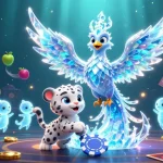 Experience australian online pokies real money with an engaging 3D cartoon illustration showcasing a phoenix and gaming elements.