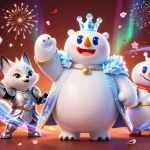 Engage with 789Win's thrilling atmosphere featuring a majestic ice king and dynamic game symbols.