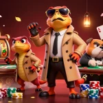 Putaran slot gacor dengan tiga raptor dalam jas, mencoba masuk ke kasino VIP.