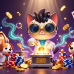 Engage with 33win's exciting wins in a vibrant 3D casino scene featuring playful characters and dynamic elements.